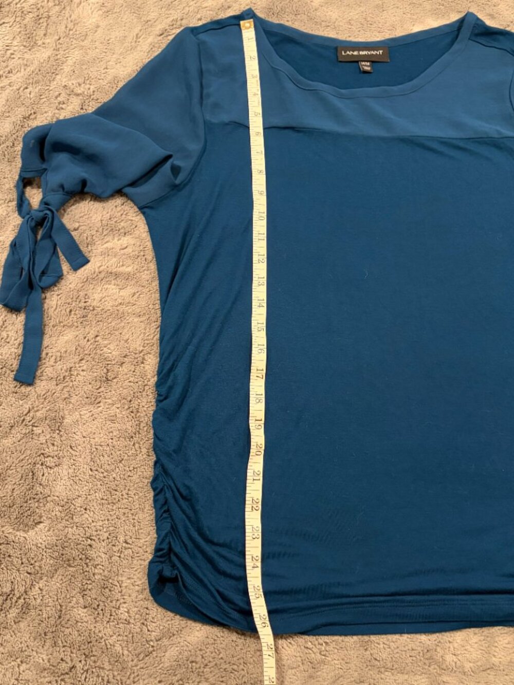 Lane Bryant blue shirt with sheer top, size 14/16 - Picture 8 of 12